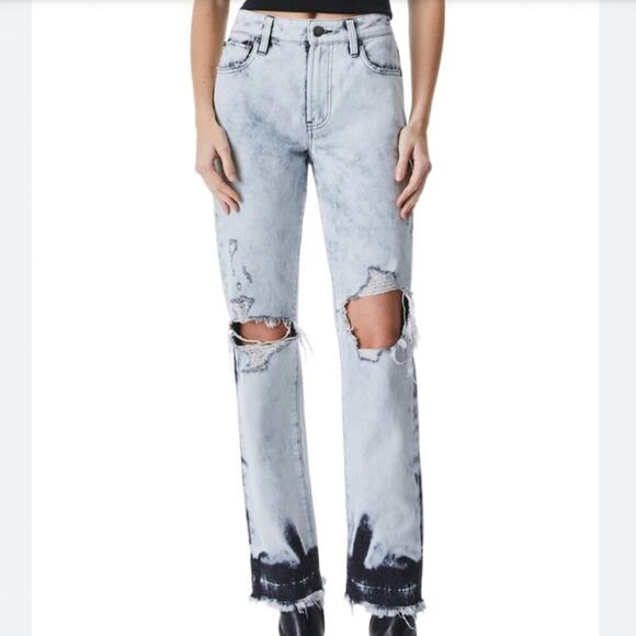 Alice + Olivia Genevieve Baggy Jean In Blue - Picture 1 of 11